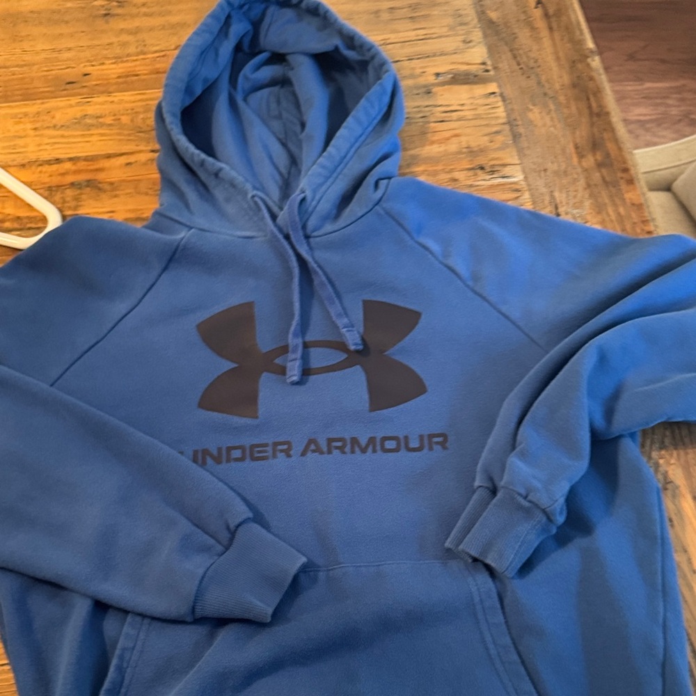 Under Armour Men's Blue Hoodie with Black Logo